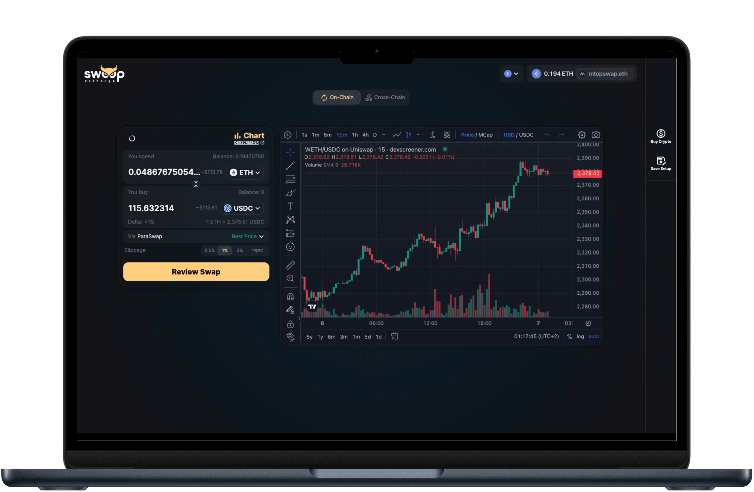 Screenshot of Swoop Exchange - Application Design